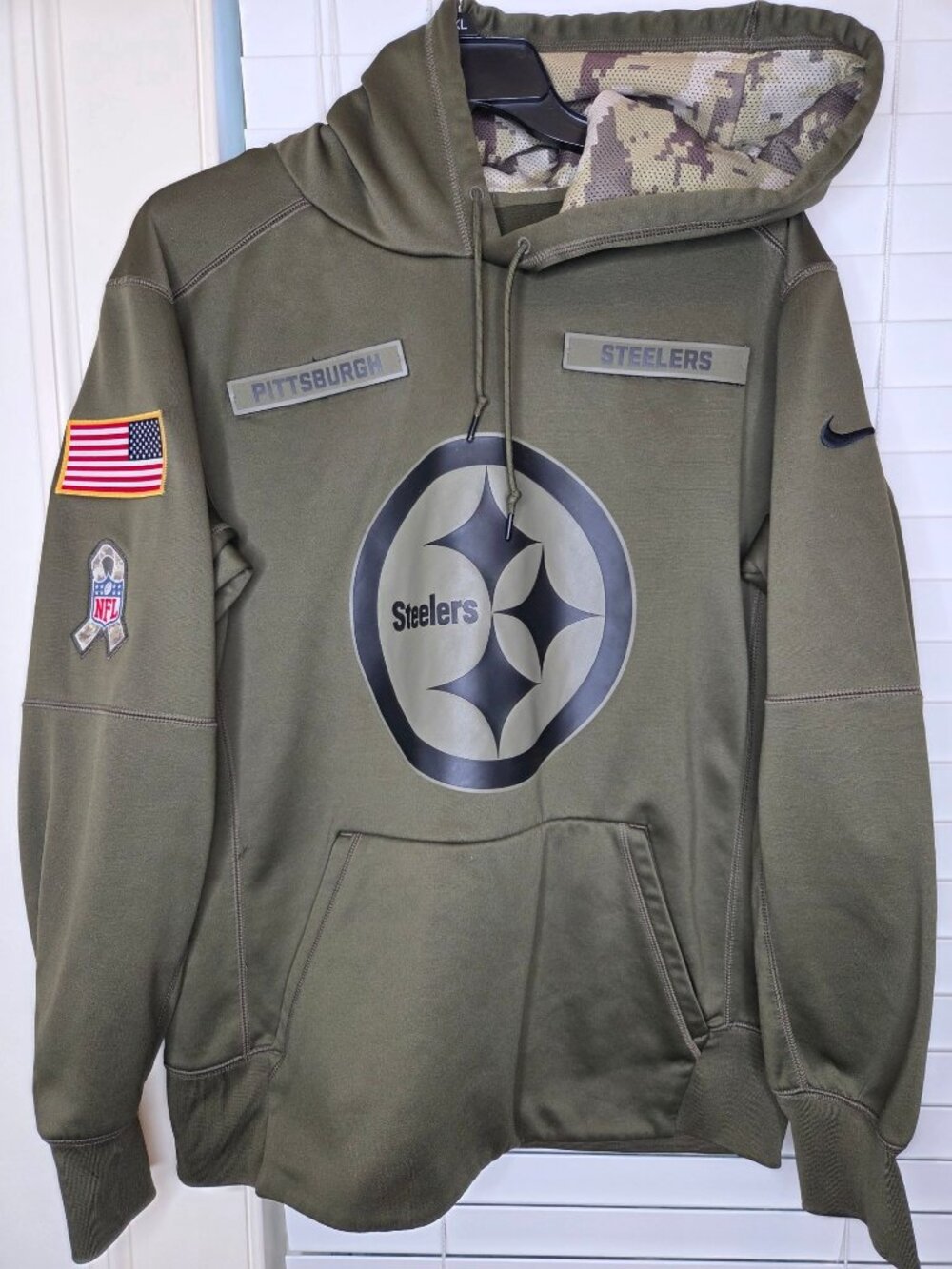 Pittsburgh Steelers Salute To Service Hoodie Olive Green Nike NFL M